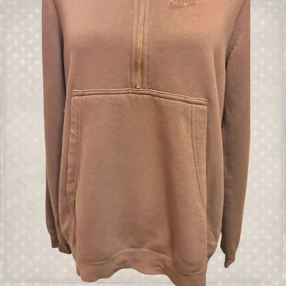 Nike Mock Neck Pullover 3/4 Zip Women's Small Dusty Rose